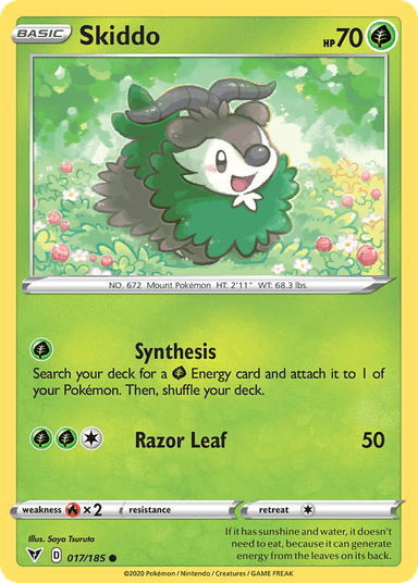Carta Skiddo 17/185 do set Vivid Voltage — Pokémon TCG | Bynx