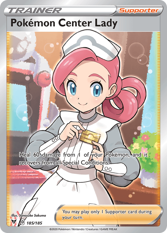 Carta Pokémon Center Lady 185/185 do set Vivid Voltage — Pokémon TCG | Bynx