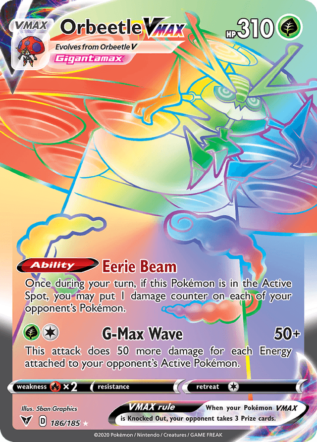 Carta Orbeetle VMAX 186/185 do set Vivid Voltage — Pokémon TCG | Bynx
