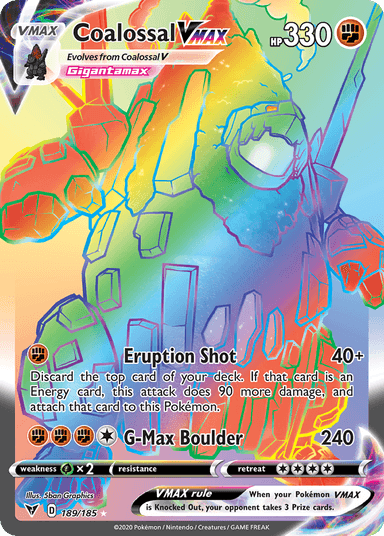 Carta Coalossal VMAX 189/185 do set Vivid Voltage — Pokémon TCG | Bynx