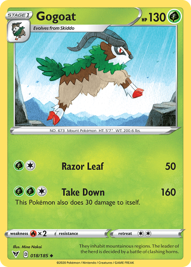 Carta Gogoat 18/185 do set Vivid Voltage — Pokémon TCG | Bynx