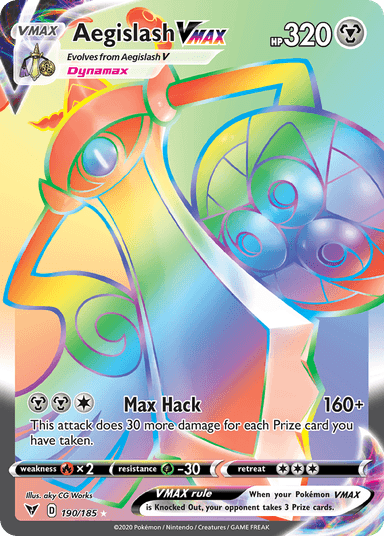 Carta Aegislash VMAX 190/185 do set Vivid Voltage — Pokémon TCG | Bynx