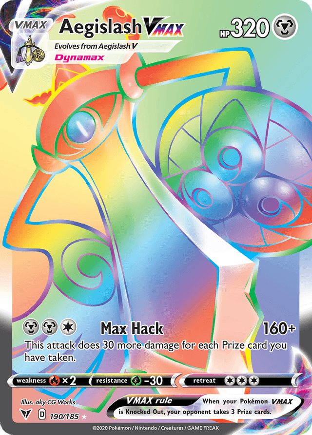 Carta Aegislash VMAX 190/185 do set Vivid Voltage — Pokémon TCG | Bynx