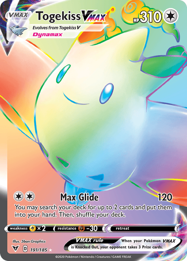 Carta Togekiss VMAX 191/185 do set Vivid Voltage — Pokémon TCG | Bynx