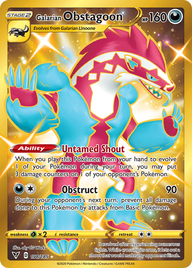 Carta Galarian Obstagoon 198/185 do set Vivid Voltage — Pokémon TCG | Bynx