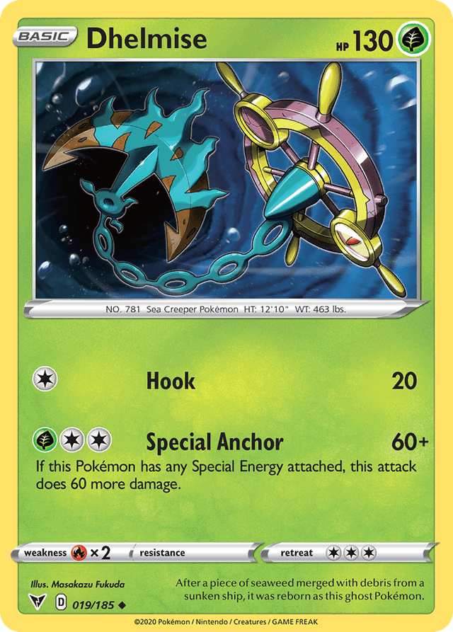 Carta Dhelmise 19/185 do set Vivid Voltage — Pokémon TCG | Bynx
