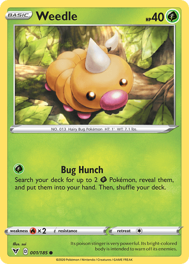Carta Weedle 1/185 do set Vivid Voltage — Pokémon TCG | Bynx