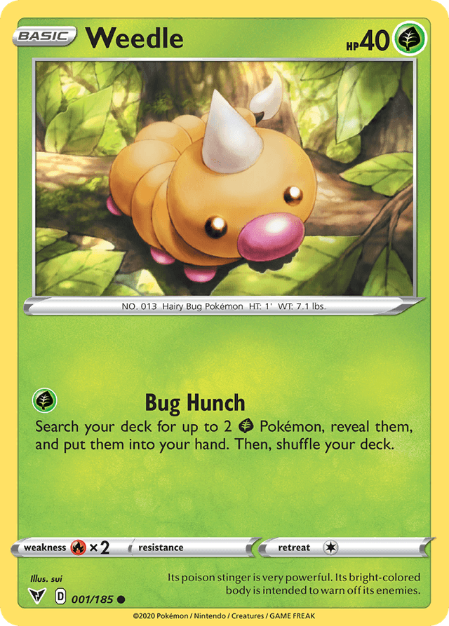 Carta Weedle 1/185 do set Vivid Voltage — Pokémon TCG | Bynx