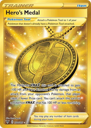 Carta Hero's Medal 201/185 do set Vivid Voltage — Pokémon TCG | Bynx