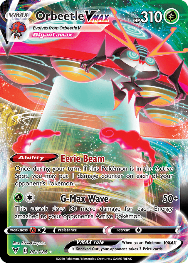 Carta Orbeetle VMAX 21/185 do set Vivid Voltage — Pokémon TCG | Bynx