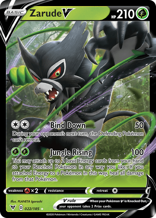 Carta Zarude V 22/185 do set Vivid Voltage — Pokémon TCG | Bynx