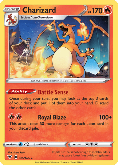 Carta Charizard 25/185 do set Vivid Voltage — Pokémon TCG | Bynx