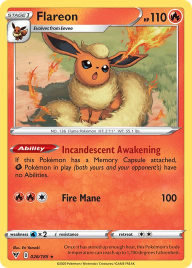 Carta Flareon 26/185 do set Vivid Voltage — Pokémon TCG | Bynx