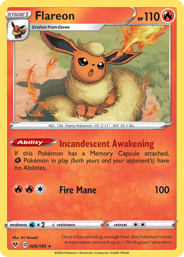 Carta Flareon 26/185 do set Vivid Voltage — Pokémon TCG | Bynx