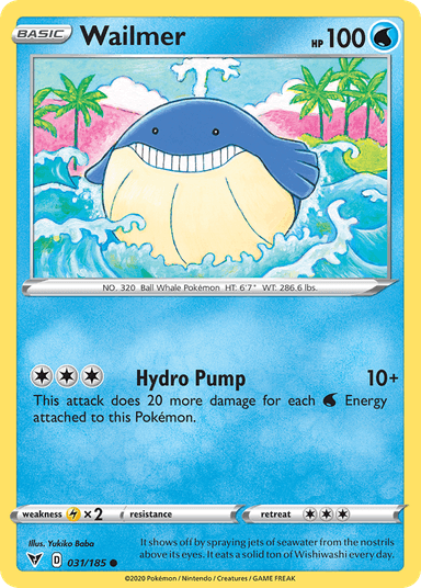 Carta Wailmer 31/185 do set Vivid Voltage — Pokémon TCG | Bynx