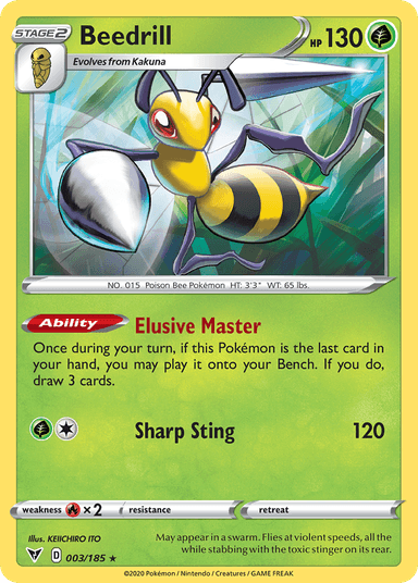 Carta Beedrill 3/185 do set Vivid Voltage — Pokémon TCG | Bynx