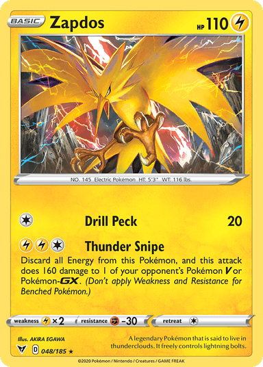 Carta Zapdos 48/185 do set Vivid Voltage — Pokémon TCG | Bynx