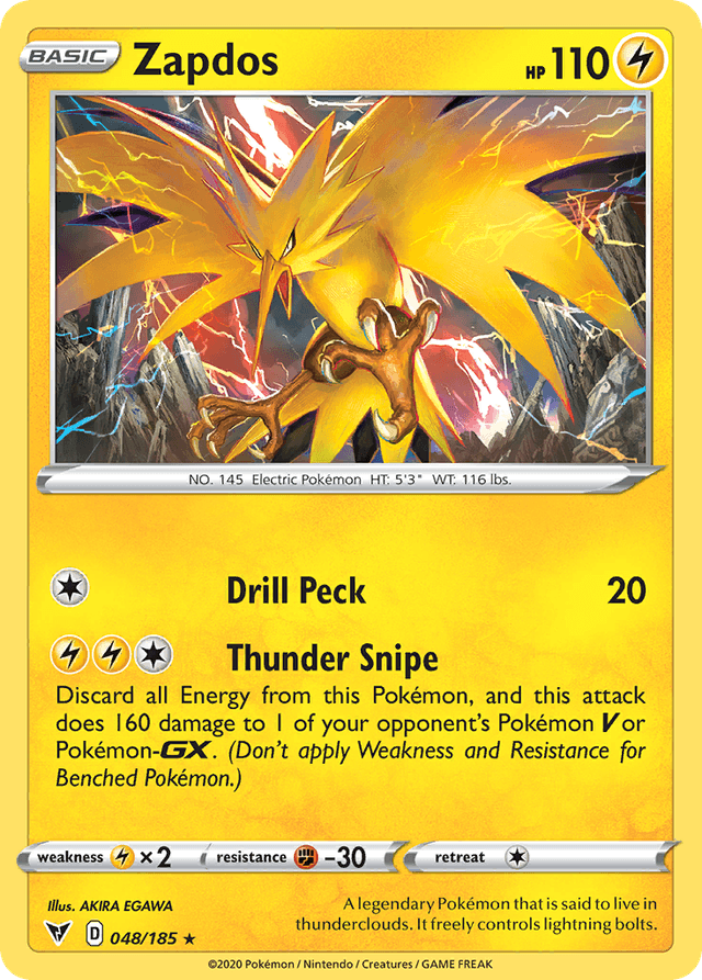 Carta Zapdos 48/185 do set Vivid Voltage — Pokémon TCG | Bynx