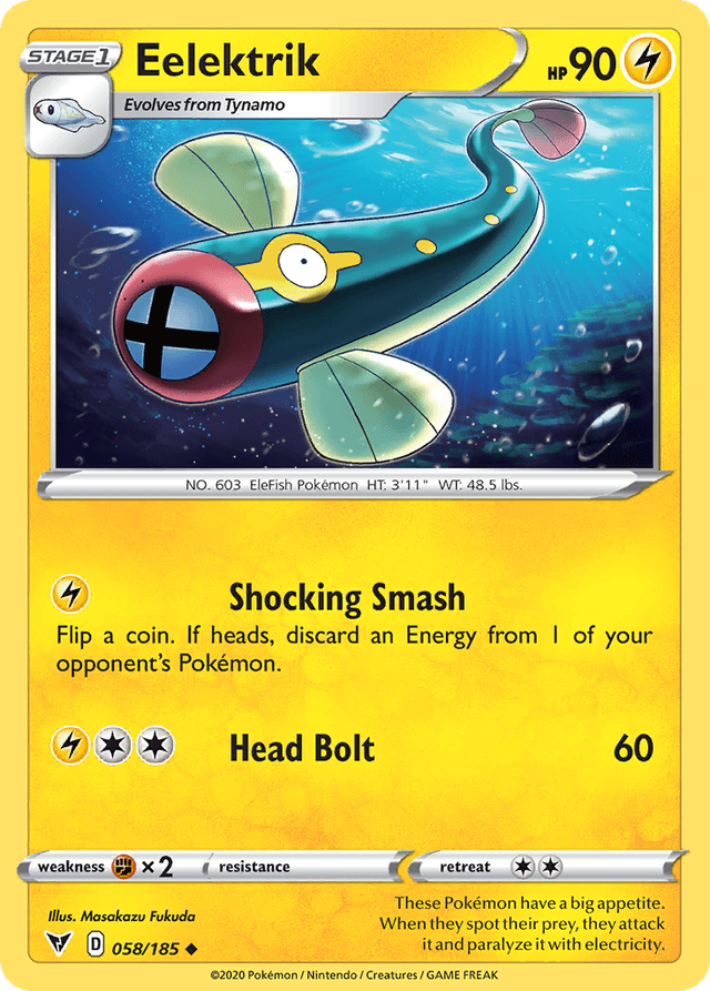 Carta Eelektrik 58/185 do set Vivid Voltage — Pokémon TCG | Bynx
