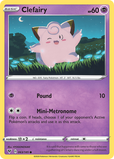 Carta Clefairy 63/185 do set Vivid Voltage — Pokémon TCG | Bynx
