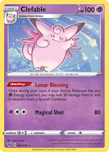 Carta Clefable 64/185 do set Vivid Voltage — Pokémon TCG | Bynx