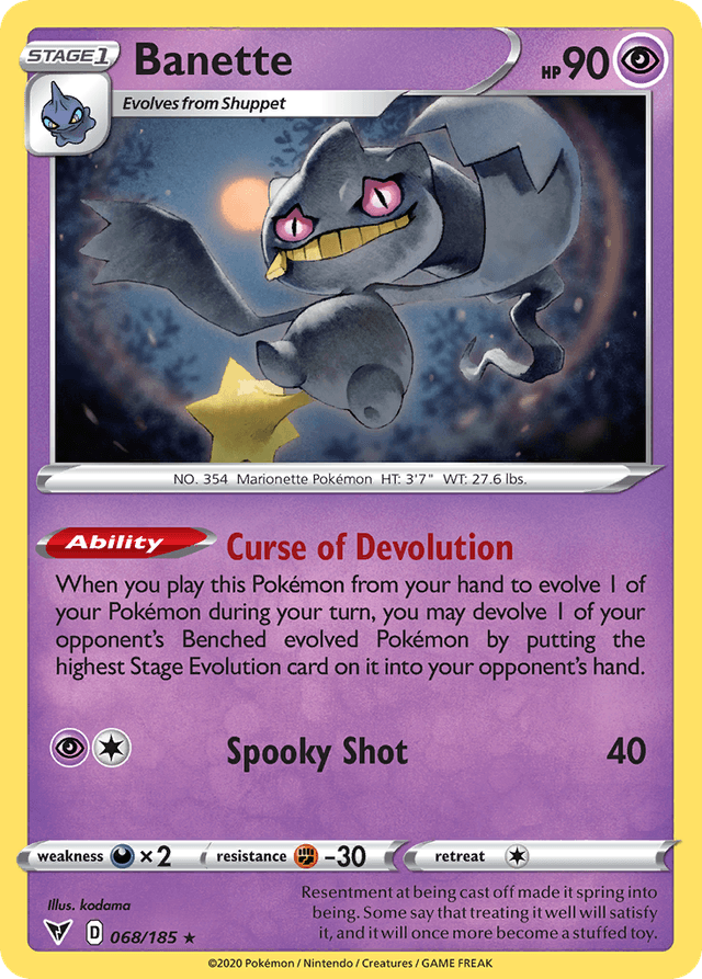 Carta Banette 68/185 do set Vivid Voltage — Pokémon TCG | Bynx
