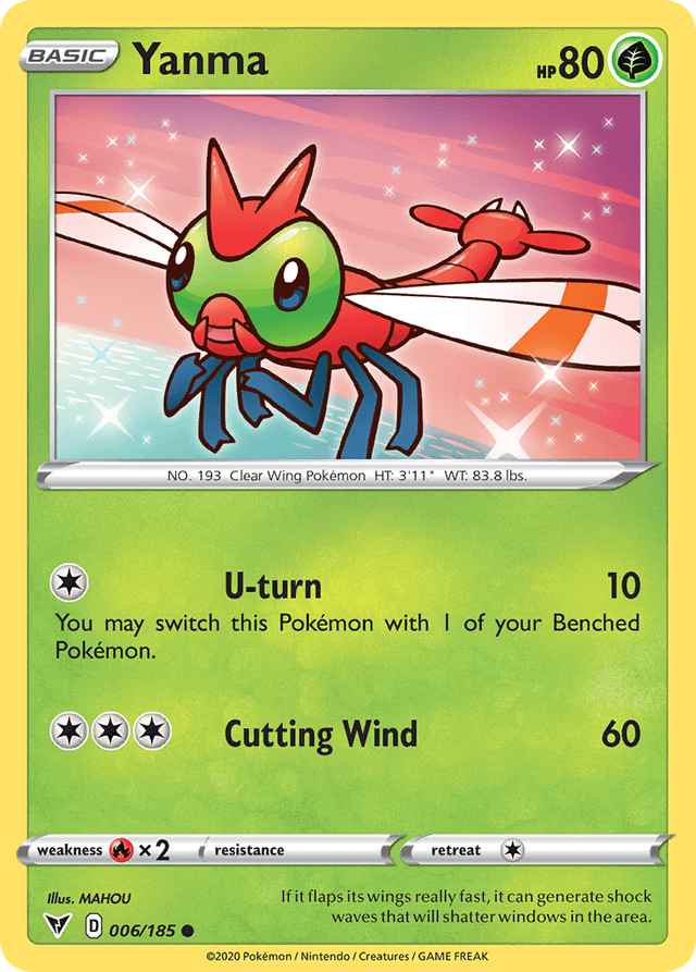 Carta Yanma 6/185 do set Vivid Voltage — Pokémon TCG | Bynx