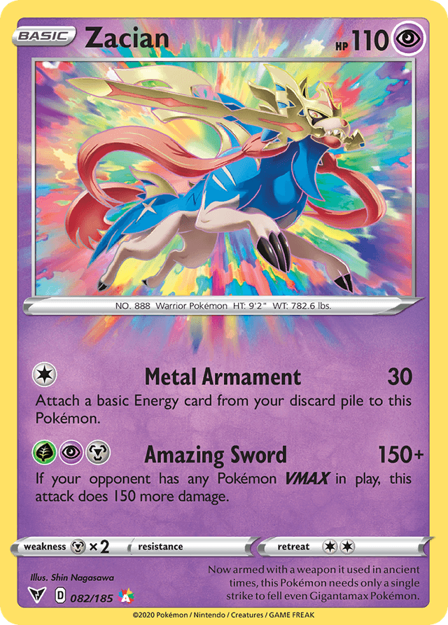 Carta Zacian 82/185 do set Vivid Voltage — Pokémon TCG | Bynx