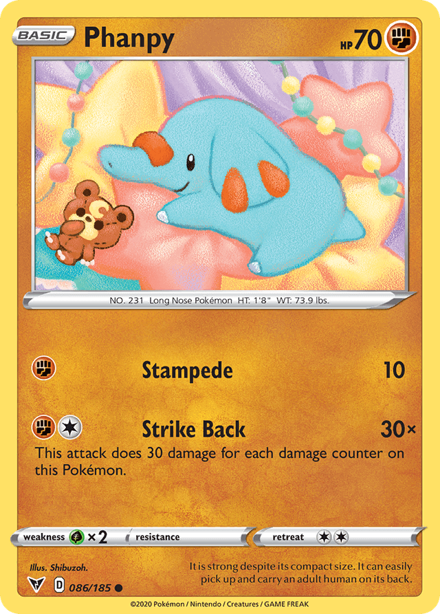 Carta Phanpy 86/185 do set Vivid Voltage — Pokémon TCG | Bynx