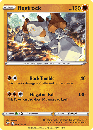 Carta Regirock 89/185 do set Vivid Voltage — Pokémon TCG | Bynx