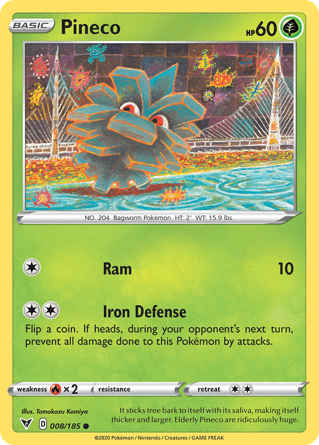 Carta Pineco 8/185 do set Vivid Voltage — Pokémon TCG | Bynx