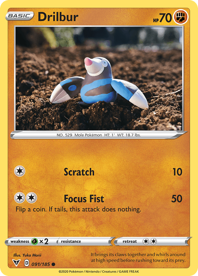 Carta Drilbur 91/185 do set Vivid Voltage — Pokémon TCG | Bynx