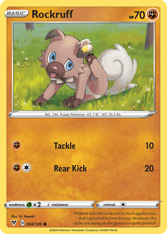 Carta Rockruff 94/185 do set Vivid Voltage — Pokémon TCG | Bynx