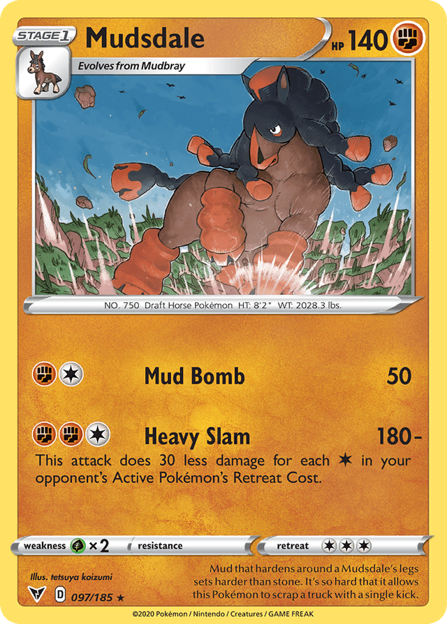 Carta Mudsdale 97/185 do set Vivid Voltage — Pokémon TCG | Bynx