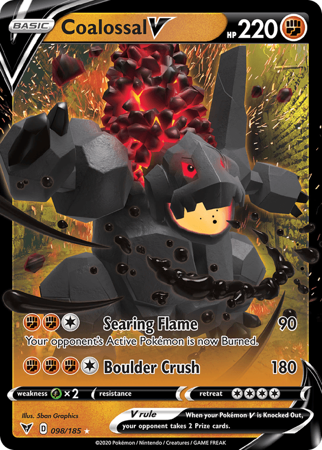 Carta Coalossal V 98/185 do set Vivid Voltage — Pokémon TCG | Bynx