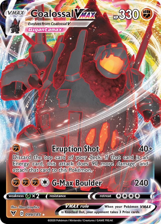 Carta Coalossal VMAX 99/185 do set Vivid Voltage — Pokémon TCG | Bynx