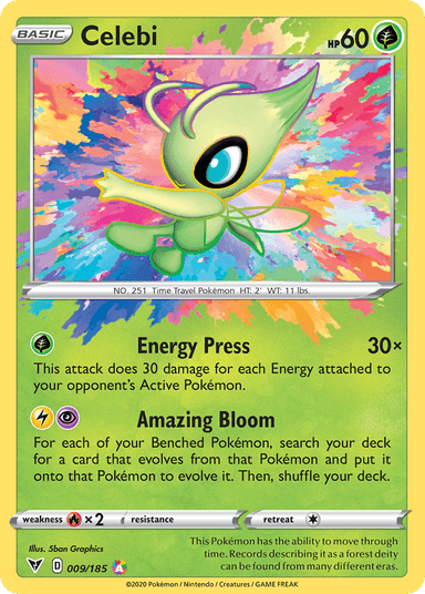 Carta Celebi 9/185 do set Vivid Voltage — Pokémon TCG | Bynx