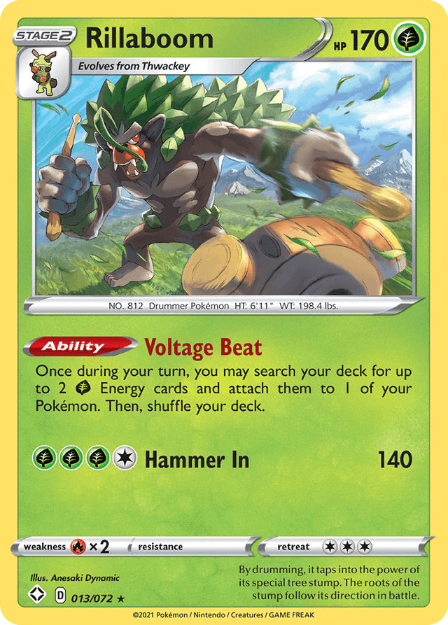 Carta Rillaboom 13/72 do set Shining Fates — Pokémon TCG | Bynx