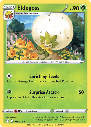 Carta Eldegoss 15/72 do set Shining Fates — Pokémon TCG | Bynx