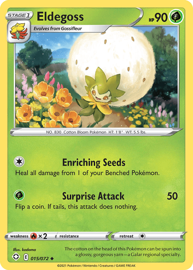 Carta Eldegoss 15/72 do set Shining Fates — Pokémon TCG | Bynx