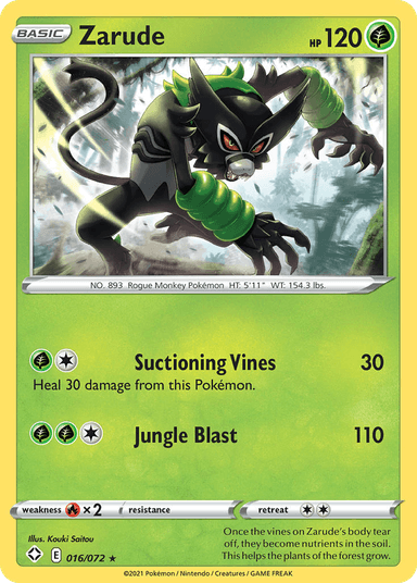 Carta Zarude 16/72 do set Shining Fates — Pokémon TCG | Bynx
