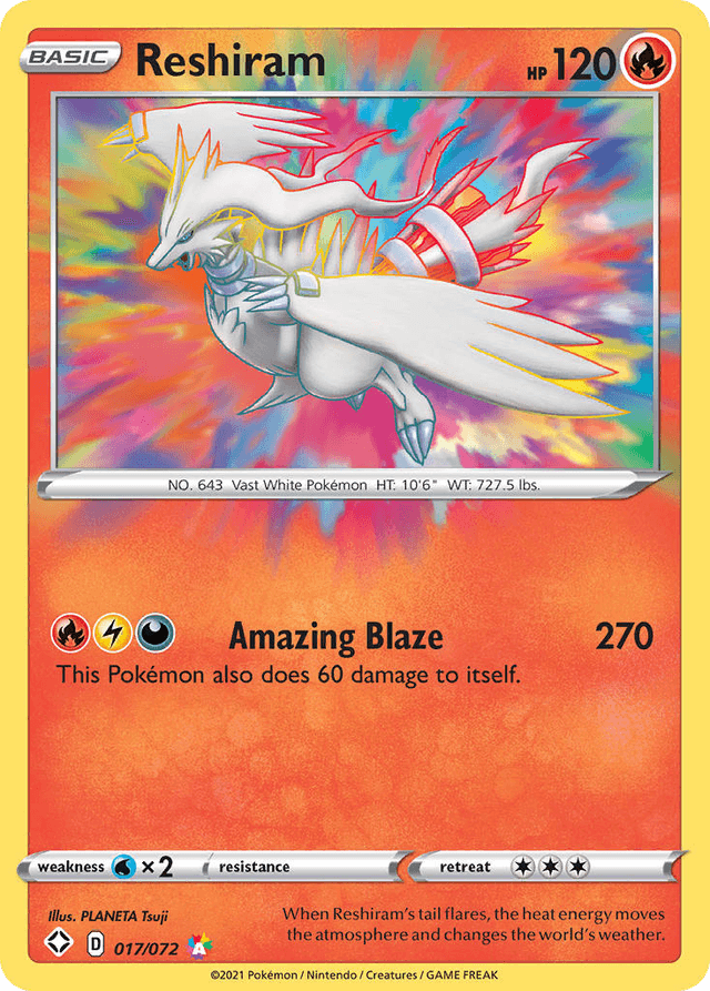 Carta Reshiram 17/72 do set Shining Fates — Pokémon TCG | Bynx