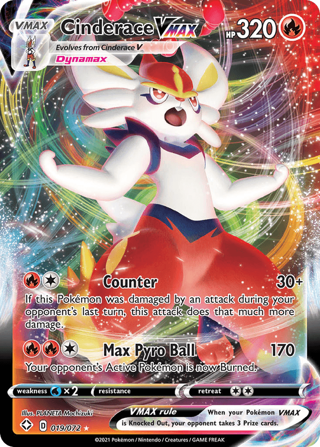 Carta Cinderace VMAX 19/72 do set Shining Fates — Pokémon TCG | Bynx