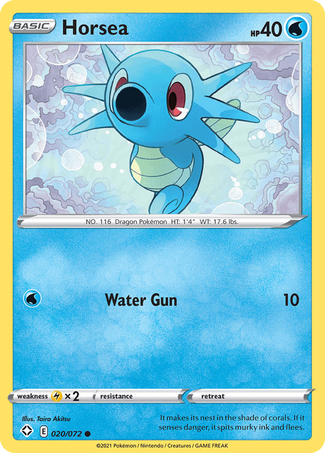 Carta Horsea 20/72 do set Shining Fates — Pokémon TCG | Bynx