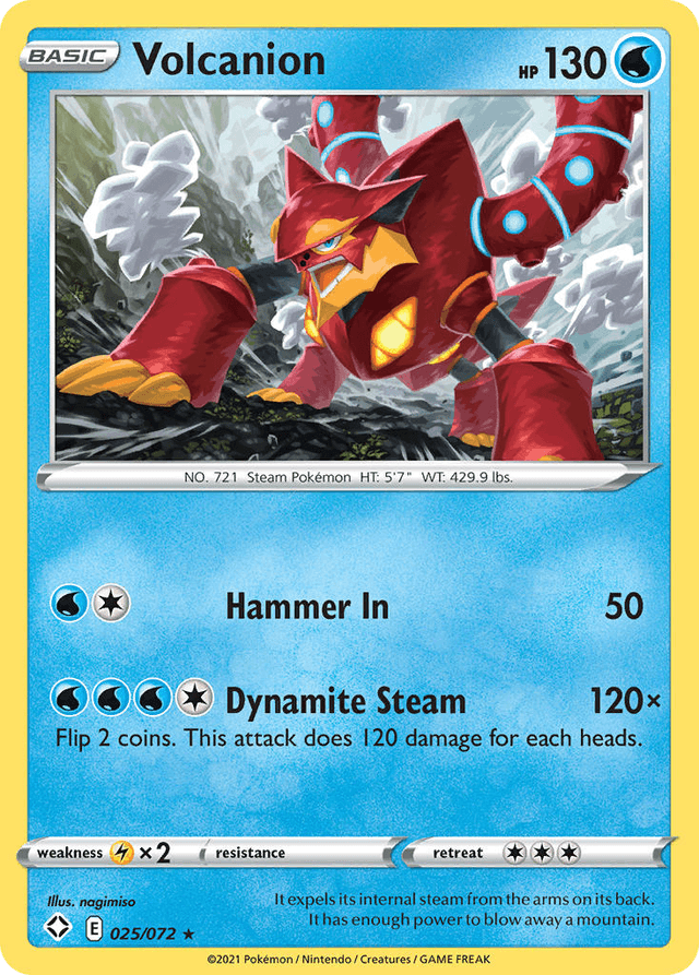 Carta Volcanion 25/72 do set Shining Fates — Pokémon TCG | Bynx