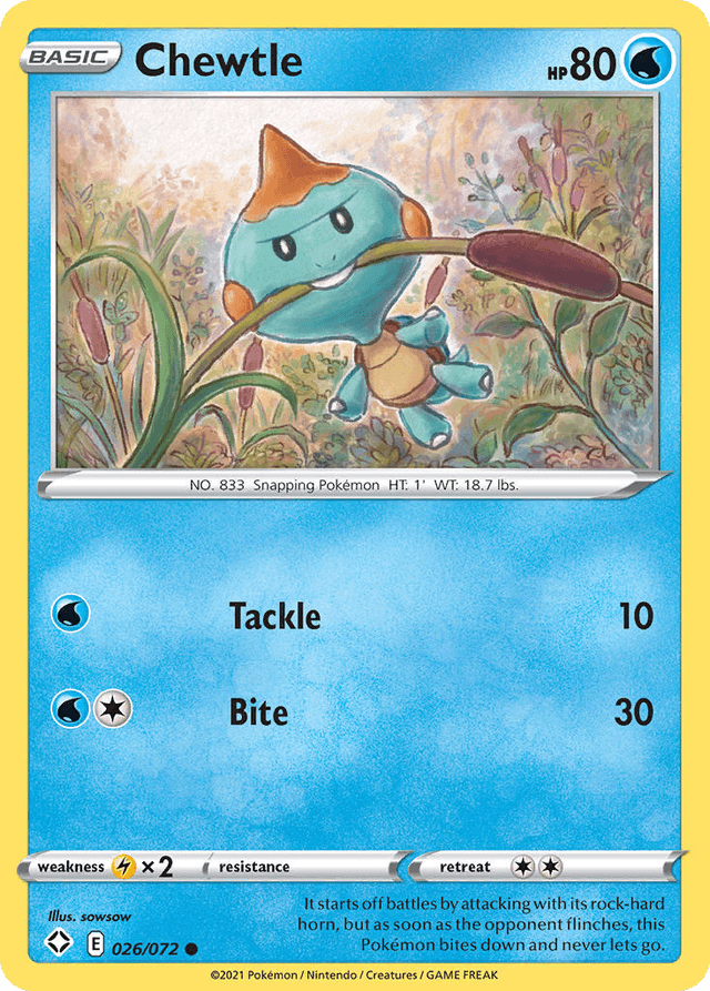 Carta Chewtle 26/72 do set Shining Fates — Pokémon TCG | Bynx