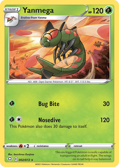 Carta Yanmega 2/72 do set Shining Fates — Pokémon TCG | Bynx