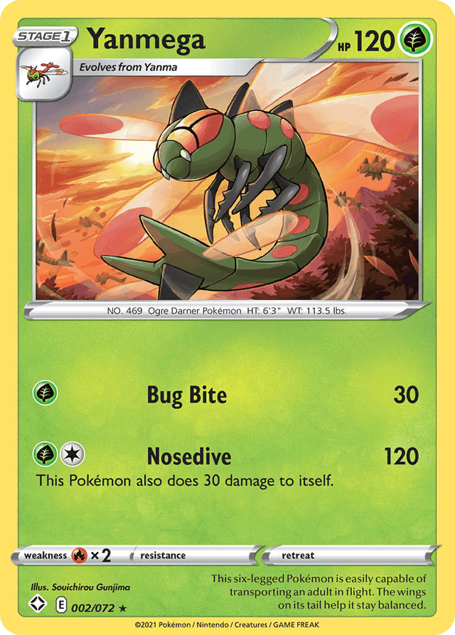 Carta Yanmega 2/72 do set Shining Fates — Pokémon TCG | Bynx