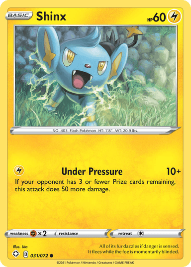 Carta Shinx 31/72 do set Shining Fates — Pokémon TCG | Bynx