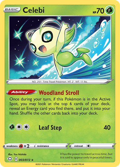 Carta Celebi 3/72 do set Shining Fates — Pokémon TCG | Bynx